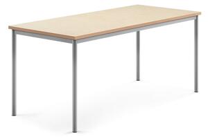 AJ Produkty Stůl SONITUS, 1800x800x760 mm, stříbrné nohy, deska s linoleem, béžová
