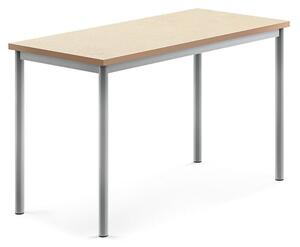 AJ Produkty Stůl SONITUS, 1200x600x720 mm, stříbrné nohy, deska s linoleem, béžová