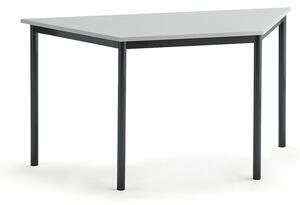AJ Produkty Stůl SONITUS TRAPETS, 1400x700x720 mm, antracitově šedé nohy, HPL deska tlumící hluk, šedá