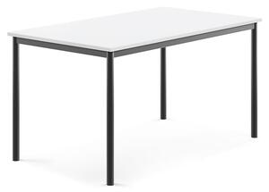 AJ Produkty Stůl BORÅS, 1400x800x720 mm, antracitově šedé nohy, HPL deska, bílá