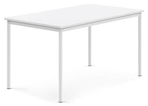 AJ Produkty Stůl BORÅS, 1400x800x720 mm, bílé nohy, HPL deska, bílá