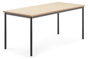AJ Produkty Stůl SONITUS, 1800x800x760 mm, antracitově šedé nohy, deska s linoleem, béžová
