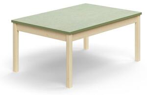 AJ Produkty Stůl DECIBEL, 1200x800x530 mm, akustické linoleum, bříza/zelenošedá