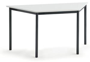 AJ Produkty Stůl SONITUS TRAPETS, 1400x700x720 mm, antracitově šedé nohy, HPL deska tlumící hluk, bílá
