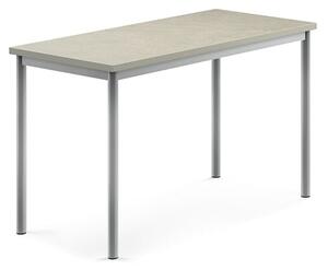 AJ Produkty Stůl SONITUS, 1200x600x720 mm, stříbrné nohy, deska s linoleem, šedá