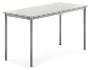 AJ Produkty Stůl BORÅS, 1400x600x720 mm, stříbrné nohy, HPL deska, šedá