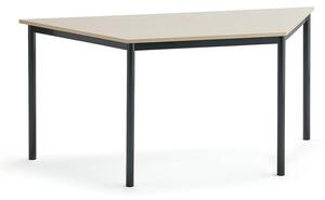 AJ Produkty Stůl SONITUS TRAPETS, 1600x800x720 mm, antracitově šedé nohy, HPL deska tlumící hluk, bříza