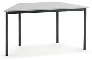 AJ Produkty Stůl BORÅS TRAPETS, 1200x600x720 mm, antracitově šedé nohy, HPL deska, šedá