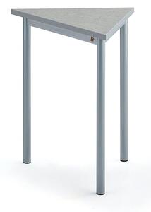 AJ Produkty Stůl SONITUS TRIANGEL, 700x600x720 mm, stříbrné nohy, deska s linoleem, šedá