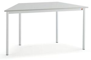 AJ Produkty Stůl BORÅS TRAPETS, 1200x600x720 mm, bílé nohy, HPL deska, šedá