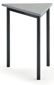 AJ Produkty Stůl SONITUS TRIANGEL, 700x600x720 mm, antracitově šedé nohy, deska s linoleem, šedá