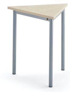 AJ Produkty Stůl SONITUS TRIANGEL, 700x700x720 mm, stříbrné nohy, deska s linoleem, béžová