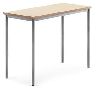 AJ Produkty Stůl SONITUS, 1200x600x900 mm, stříbrné nohy, deska s linoleem, béžová