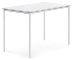 AJ Produkty Stůl BORÅS, 1400x800x900 mm, bílé nohy, HPL deska, bílá