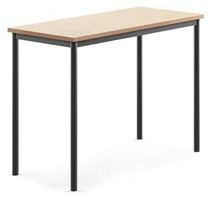 AJ Produkty Stůl SONITUS, 1200x600x900 mm, antracitově šedé nohy, deska s linoleem, béžová