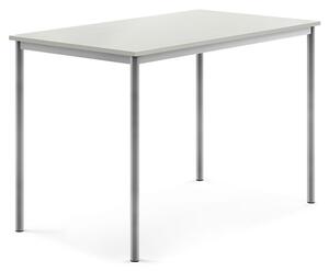 AJ Produkty Stůl BORÅS, 1400x800x900 mm, stříbrné nohy, HPL deska, šedá
