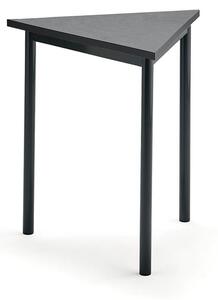 AJ Produkty Stůl SONITUS TRIANGEL, 700x700x720 mm, antracitově šedé nohy, deska s linoleem, tmavě šedá