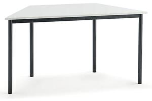 AJ Produkty Stůl BORÅS TRAPETS, 1200x600x720 mm, antracitově šedé nohy, HPL deska, bílá