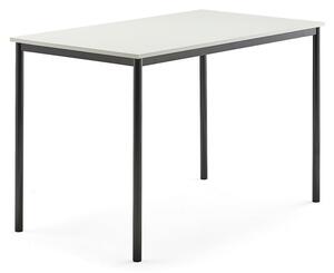 AJ Produkty Stůl BORÅS, 1400x800x900 mm, antracitově šedé nohy, HPL deska, bílá
