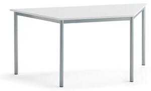 AJ Produkty Stůl SONITUS TRAPETS, 1600x800x720 mm, stříbrné nohy, HPL deska tlumící hluk, bílá