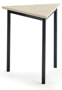 AJ Produkty Stůl SONITUS TRIANGEL, 700x700x720 mm, antracitově šedé nohy, deska s linoleem, béžová