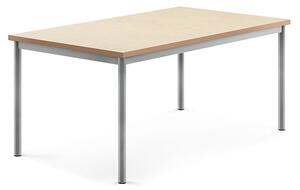 AJ Produkty Stůl SONITUS, 1400x800x600 mm, stříbrné nohy, deska s linoleem, béžová
