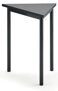 AJ Produkty Stůl SONITUS TRIANGEL, 700x600x720 mm, antracitově šedé nohy, deska s linoleem, tmavě šedá