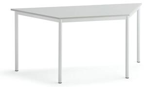 AJ Produkty Stůl SONITUS TRAPETS, 1600x800x720 mm, bílé nohy, HPL deska tlumící hluk, šedá