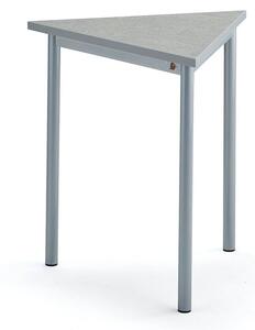 AJ Produkty Stůl SONITUS TRIANGEL, 700x700x720 mm, stříbrné nohy, deska s linoleem, šedá