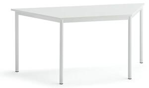 AJ Produkty Stůl SONITUS TRAPETS, 1600x800x720 mm, bílé nohy, HPL deska tlumící hluk, bílá