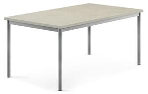 AJ Produkty Stůl SONITUS, 1400x800x600 mm, stříbrné nohy, deska s linoleem, šedá