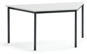AJ Produkty Stůl SONITUS TRAPETS, 1600x800x720 mm, antracitově šedé nohy, HPL deska tlumící hluk, bílá