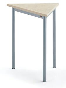AJ Produkty Stůl SONITUS TRIANGEL, 700x600x720 mm, stříbrné nohy, deska s linoleem, béžová