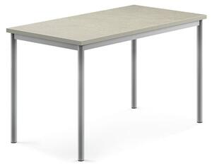 AJ Produkty Stůl SONITUS, 1200x700x720 mm, stříbrné nohy, deska s linoleem, šedá