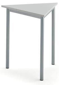 AJ Produkty Stůl SONITUS TRIANGEL, 700x700x720 mm, stříbrné nohy, HPL deska tlumící hluk, šedá