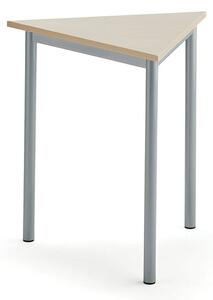 AJ Produkty Stůl BORÅS TRIANGEL, 700x700x720 mm, stříbrné nohy, HPL deska, bříza