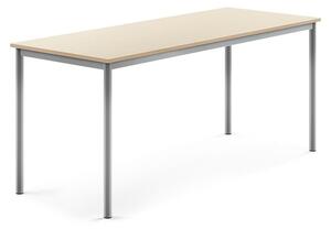 AJ Produkty Stůl BORÅS, 1800x700x760 mm, stříbrné nohy, HPL deska, bříza