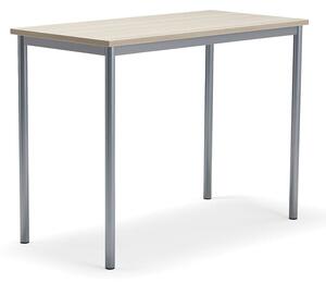 AJ Produkty Stůl BORÅS PLUS, 1200x600x900 mm, stříbrné nohy, HPL deska, jasan