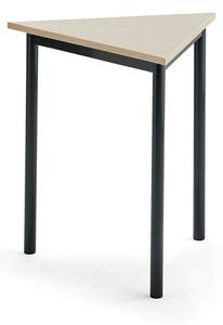 AJ Produkty Stůl SONITUS TRIANGEL, 700x700x720 mm, antracitově šedé nohy, HPL deska tlumící hluk, bříza