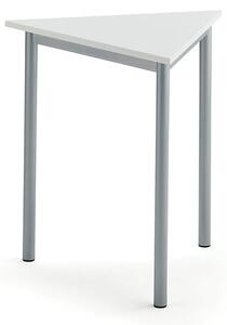 AJ Produkty Stůl BORÅS TRIANGEL, 700x700x720 mm, stříbrné nohy, HPL deska, bílá