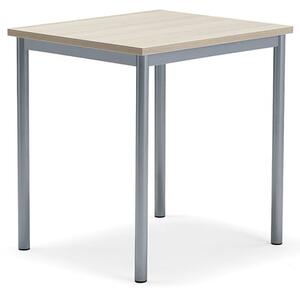 AJ Produkty Stůl SONITUS PLUS, 700x600x720 mm, stříbrné nohy, HPL deska tlumící hluk, jasan