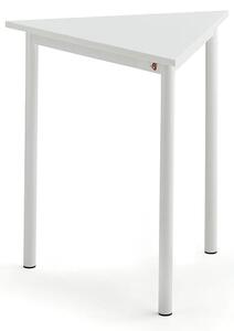 AJ Produkty Stůl SONITUS TRIANGEL, 700x700x720 mm, bílé nohy, HPL deska tlumící hluk, bílá