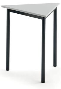 AJ Produkty Stůl SONITUS TRIANGEL, 700x700x720 mm, antracitově šedé nohy, HPL deska tlumící hluk, šedá