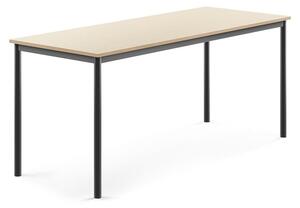 AJ Produkty Stůl BORÅS, 1800x700x760 mm, antracitově šedé nohy, HPL deska, bříza