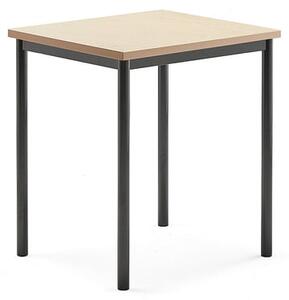 AJ Produkty Stůl SONITUS, 700x600x760 mm, antracitově šedé nohy, deska s linoleem, béžová