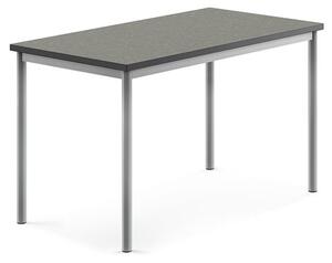 AJ Produkty Stůl SONITUS, 1200x700x720 mm, stříbrné nohy, deska s linoleem, tmavě šedá