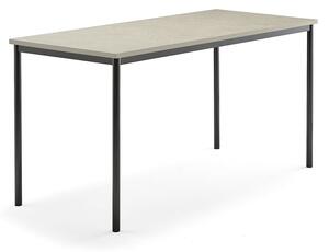 AJ Produkty Stůl SONITUS, 1800x800x900 mm, antracitově šedé nohy, deska s linoleem, šedá