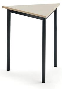 AJ Produkty Stůl BORÅS TRIANGEL, 700x700x720 mm, antracitově šedé nohy, HPL deska, bříza