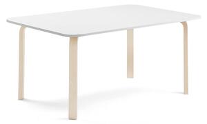 AJ Produkty Stůl ELTON, 1800x800x640 mm, bříza, akustická HPL deska, bílá