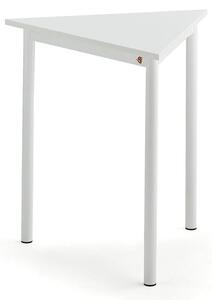 AJ Produkty Stůl BORÅS TRIANGEL, 700x700x720 mm, bílé nohy, HPL deska, bílá